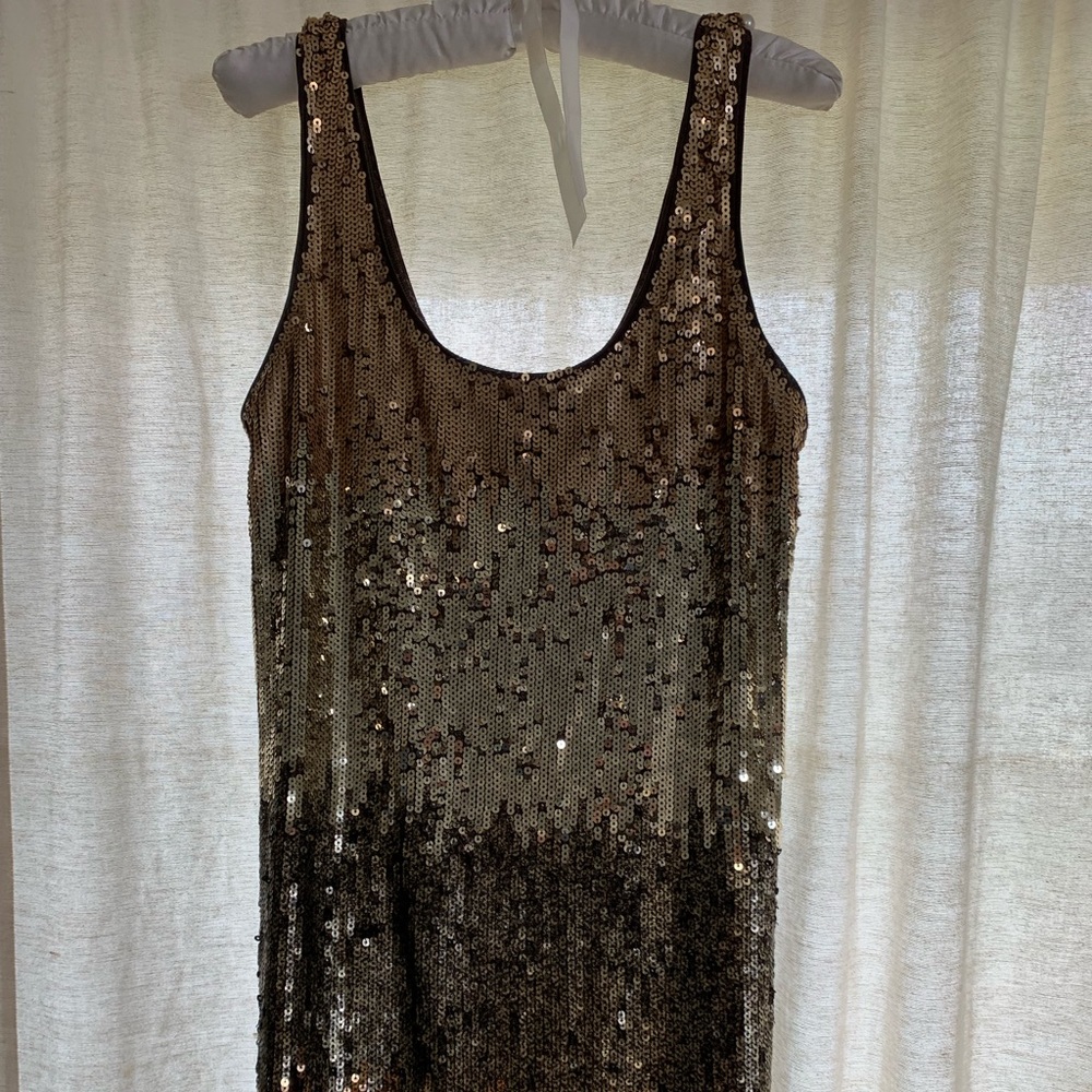 Express Ombré Gold Sequin Mini Dress